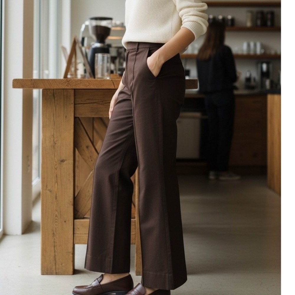 Kenneth Cole Emily Dress Pants Women's Size 10 Brown‎ Straight Leg